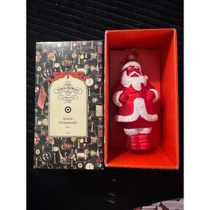 John Derian Company Santa Claus Glass Christmas Ornament 2025 Red White